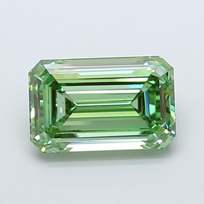 Loose Diamond - EMERALD 5.01ct Fancy Vivid Green VVS2: Loose Diamond - EMERALD 5.01ct Fancy Vivid Green VVS2 Source: This is a real non-mined Diamond that has been grown in a lab Shape: EMERALD Carats: 5.01 Color: Fancy Vivid Green Certification: IGI Vide