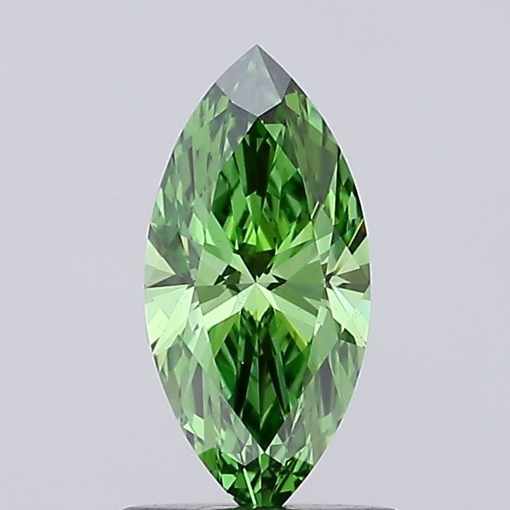 Loose Diamond - MARQUISE 0.79ct Fancy Vivid Green VS1: Loose Diamond - MARQUISE 0.79ct Fancy Vivid Green VS1 Source: This is a real non-mined Diamond that has been grown in a lab Shape: MARQUISE Carats: 0.79 Color: Fancy Vivid Green Certification: IGI Vid