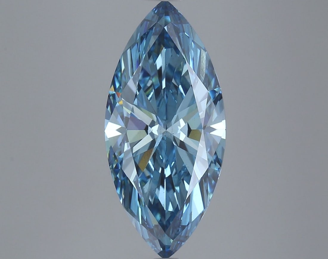 Loose Diamond - MARQUISE 4.17ct Fancy Vivid Blue VS2: Loose Diamond - MARQUISE 4.17ct Fancy Vivid Blue VS2 Source: This is a real non-mined Diamond that has been grown in a lab Shape: MARQUISE Carats: 4.17 Color: Fancy Vivid Blue Certification: IGI Video