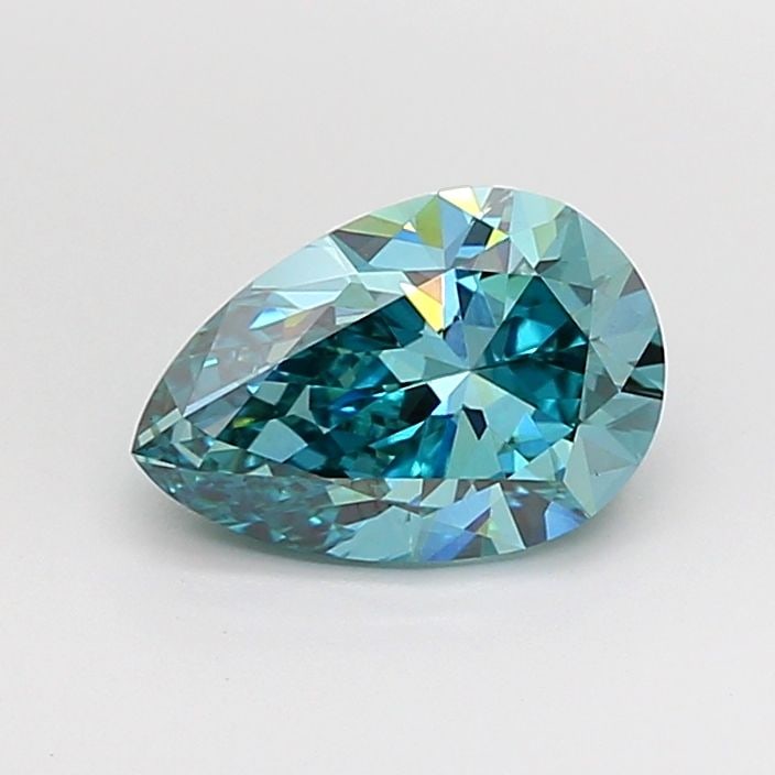 Loose Diamond - PEAR 2.0ct Fancy Vivid Green Blue VVS2: Loose Diamond - PEAR 2.0ct Fancy Vivid Green Blue VVS2 Source: This is a real non-mined Diamond that has been grown in a lab Shape: PEAR Carats: 2.0 Color: Fancy Vivid Green Blue Certification: IGI Vi