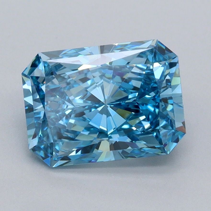 Loose Diamond - RADIANT 2.07ct Fancy Vivid Blue VVS1: Loose Diamond - RADIANT 2.07ct Fancy Vivid Blue VVS1 Source: This is a real non-mined Diamond that has been grown in a lab Shape: RADIANT Carats: 2.07 Color: Fancy Vivid Blue Certification: IGI Video: