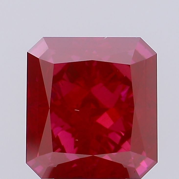 Loose Diamond - RADIANT 6.35ct Fancy Vivid Pinkish Red VS1: Loose Diamond - RADIANT 6.35ct Fancy Vivid Pinkish Red VS1 Source: This is a real non-mined Diamond that has been grown in a lab Shape: RADIANT Carats: 6.35 Color: Fancy Vivid Pinkish Red Certificatio