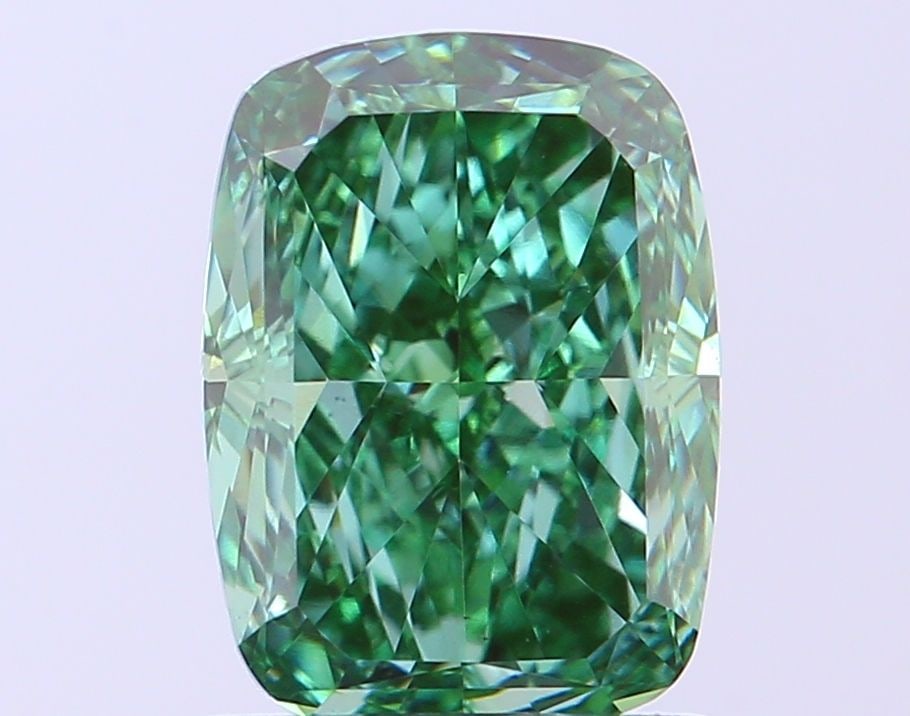 Loose Diamond - CUSHION MODIFIED 1.56ct Fancy Vivid Green VS1: Loose Diamond - CUSHION MODIFIED 1.56ct Fancy Vivid Green VS1 Source: This is a real non-mined Diamond that has been grown in a lab Shape: CUSHION MODIFIED Carats: 1.56 Color: Fancy Vivid Green Certif