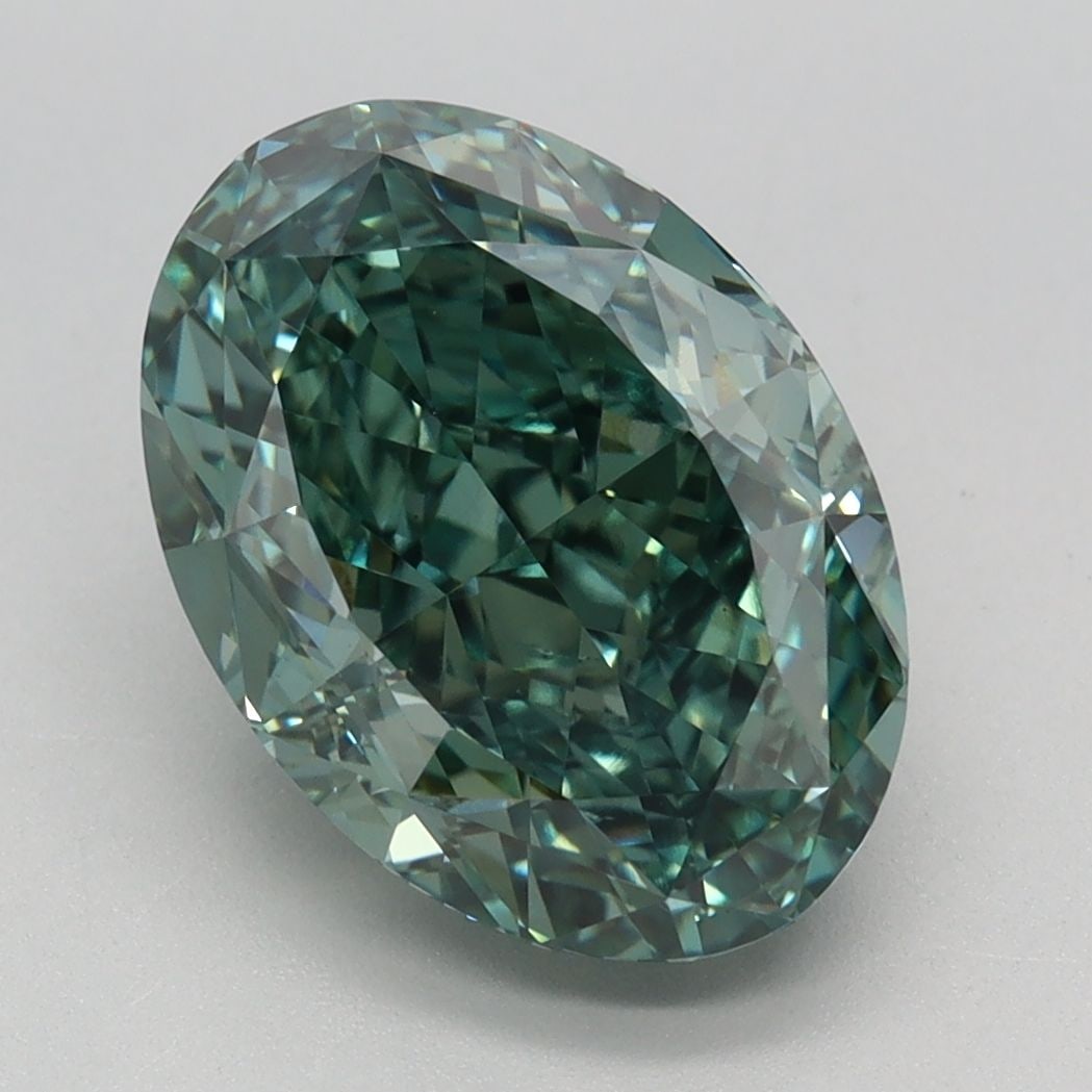 Loose Diamond - OVAL 4.04ct Fancy Vivid Green VS1: Loose Diamond - OVAL 4.04ct Fancy Vivid Green VS1 Source: This is a real non-mined Diamond that has been grown in a lab Shape: OVAL Carats: 4.04 Color: Fancy Vivid Green Certification: IGI Video: