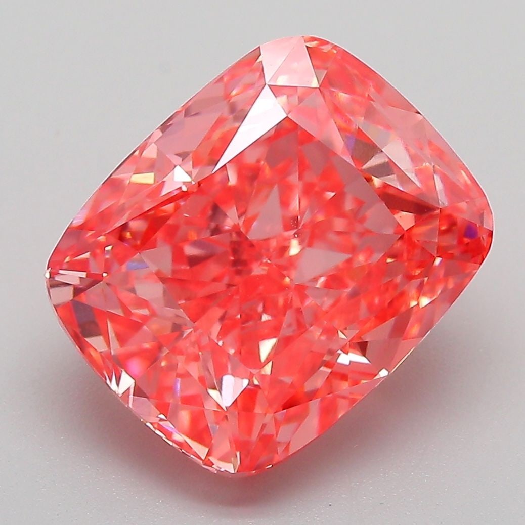 Loose Diamond - CUSHION MODIFIED 6.15ct Fancy Vivid Pink VS1: Loose Diamond - CUSHION MODIFIED 6.15ct Fancy Vivid Pink VS1 Source: This is a real non-mined Diamond that has been grown in a lab Shape: CUSHION MODIFIED Carats: 6.15 Color: Fancy Vivid Pink Certific