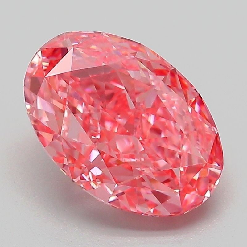 Loose Diamond - OVAL 2.69ct Fancy Vivid Pink VVS2: Loose Diamond - OVAL 2.69ct Fancy Vivid Pink VVS2 Source: This is a real non-mined Diamond that has been grown in a lab Shape: OVAL Carats: 2.69 Color: Fancy Vivid Pink Certification: IGI Video: