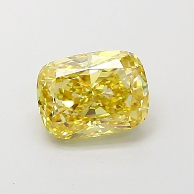 Loose Diamond - CUSHION MODIFIED 1.04ct Fancy Intense Yellow VS1: Loose Diamond - CUSHION MODIFIED 1.04ct Fancy Intense Yellow VS1 Source: This is a real non-mined Diamond that has been grown in a lab Shape: CUSHION MODIFIED Carats: 1.04 Color: Fancy Intense Yellow 
