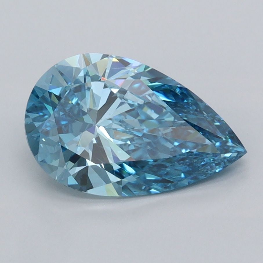 Loose Diamond - PEAR 1.73ct Fancy Vivid Blue SI1: Loose Diamond - PEAR 1.73ct Fancy Vivid Blue SI1 Source: This is a real non-mined Diamond that has been grown in a lab Shape: PEAR Carats: 1.73 Color: Fancy Vivid Blue Certification: IGI Video: