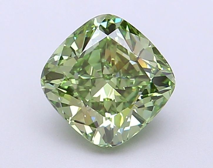 Loose Diamond - CUSHION MODIFIED 1.67ct Fancy Vivid Green VS1: Loose Diamond - CUSHION MODIFIED 1.67ct Fancy Vivid Green VS1 Source: This is a real non-mined Diamond that has been grown in a lab Shape: CUSHION MODIFIED Carats: 1.67 Color: Fancy Vivid Green Certif