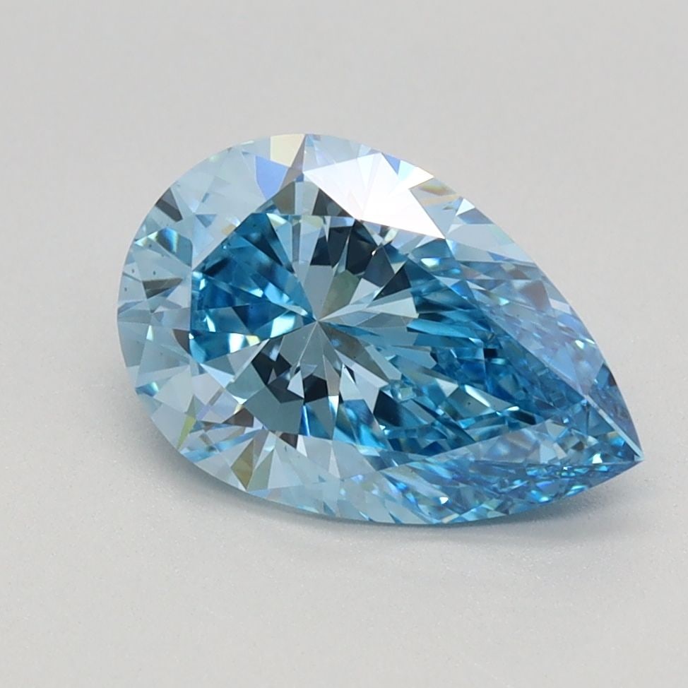 Loose Diamond - PEAR 1.55ct Fancy Vivid Blue VS1: Loose Diamond - PEAR 1.55ct Fancy Vivid Blue VS1 Source: This is a real non-mined Diamond that has been grown in a lab Shape: PEAR Carats: 1.55 Color: Fancy Vivid Blue Certification: IGI Video: