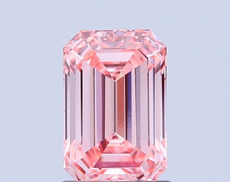 Loose Diamond - EMERALD 1.47ct Fancy Intense Pink VS2: Loose Diamond - EMERALD 1.47ct Fancy Intense Pink VS2 Source: This is a real non-mined Diamond that has been grown in a lab Shape: EMERALD Carats: 1.47 Color: Fancy Intense Pink Certification: IGI Vid