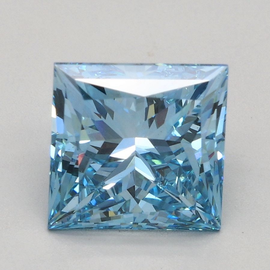 Loose Diamond - PRINCESS 2.16ct Fancy Vivid Blue VS2: Loose Diamond - PRINCESS 2.16ct Fancy Vivid Blue VS2 Source: This is a real non-mined Diamond that has been grown in a lab Shape: PRINCESS Carats: 2.16 Color: Fancy Vivid Blue Certification: IGI Video
