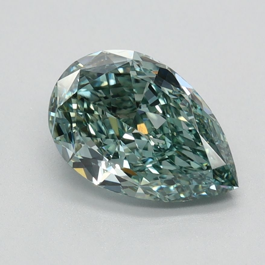 Loose Diamond - PEAR 1.27ct Fancy Vivid Green VS1: Loose Diamond - PEAR 1.27ct Fancy Vivid Green VS1 Source: This is a real non-mined Diamond that has been grown in a lab Shape: PEAR Carats: 1.27 Color: Fancy Vivid Green Certification: IGI Video: