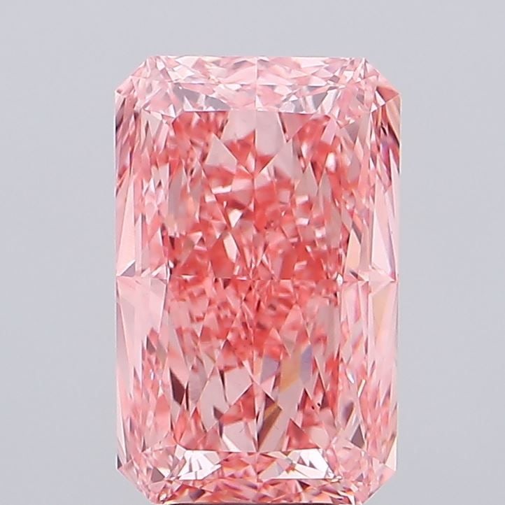 Loose Diamond - RADIANT 8.1ct Fancy Vivid Pink VS1: Loose Diamond - RADIANT 8.1ct Fancy Vivid Pink VS1 Source: This is a real non-mined Diamond that has been grown in a lab Shape: RADIANT Carats: 8.1 Color: Fancy Vivid Pink Certification: IGI Video: