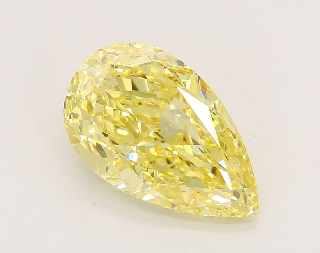 Loose Diamond - PEAR 4.28ct Fancy Vivid Yellow VS1: Loose Diamond - PEAR 4.28ct Fancy Vivid Yellow VS1 Source: This is a real non-mined Diamond that has been grown in a lab Shape: PEAR Carats: 4.28 Color: Fancy Vivid Yellow Certification: IGI Video: