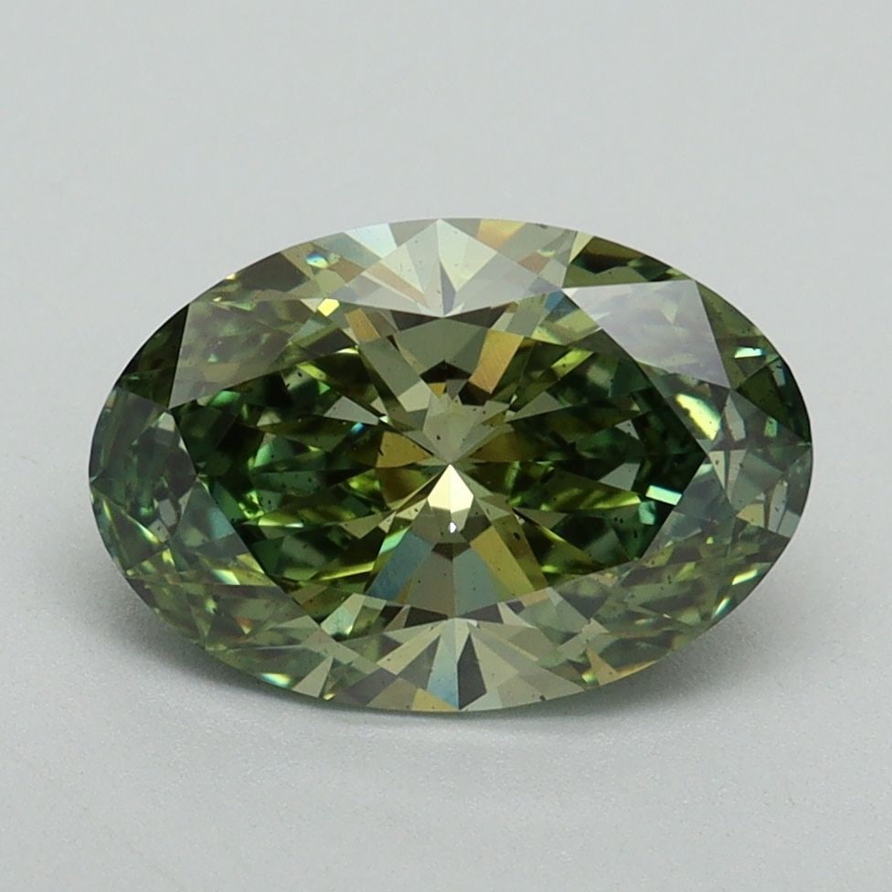 Loose Diamond - OVAL 2.02ct Fancy Vivid Green SI1: Loose Diamond - OVAL 2.02ct Fancy Vivid Green SI1 Source: This is a real non-mined Diamond that has been grown in a lab Shape: OVAL Carats: 2.02 Color: Fancy Vivid Green Certification: IGI Video: