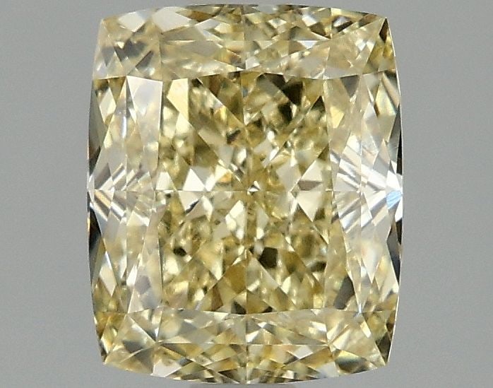 Loose Diamond - CUSHION MODIFIED 2.06ct Fancy Intense Yellow VS1: Loose Diamond - CUSHION MODIFIED 2.06ct Fancy Intense Yellow VS1 Source: This is a real non-mined Diamond that has been grown in a lab Shape: CUSHION MODIFIED Carats: 2.06 Color: Fancy Intense Yellow 