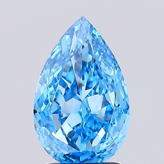 Loose Diamond - PEAR 1.76ct Fancy Vivid Blue VS1: Loose Diamond - PEAR 1.76ct Fancy Vivid Blue VS1 Source: This is a real non-mined Diamond that has been grown in a lab Shape: PEAR Carats: 1.76 Color: Fancy Vivid Blue Certification: IGI Video: