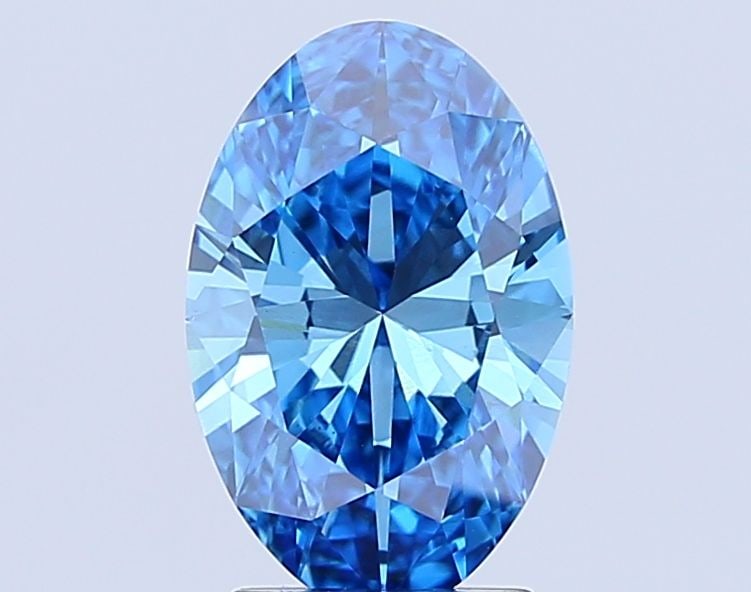 Loose Diamond - OVAL 2.5ct Fancy Vivid Blue VS1: Loose Diamond - OVAL 2.5ct Fancy Vivid Blue VS1 Source: This is a real non-mined Diamond that has been grown in a lab Shape: OVAL Carats: 2.5 Color: Fancy Vivid Blue Certification: IGI Video: