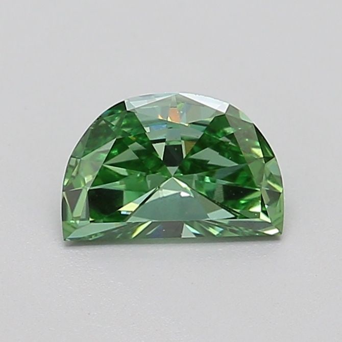Loose Diamond - HALF MOON 0.58ct Fancy Vivid Green VS1: Loose Diamond - HALF MOON 0.58ct Fancy Vivid Green VS1 Source: This is a real non-mined Diamond that has been grown in a lab Shape: HALF MOON Carats: 0.58 Color: Fancy Vivid Green Certification: IGI V