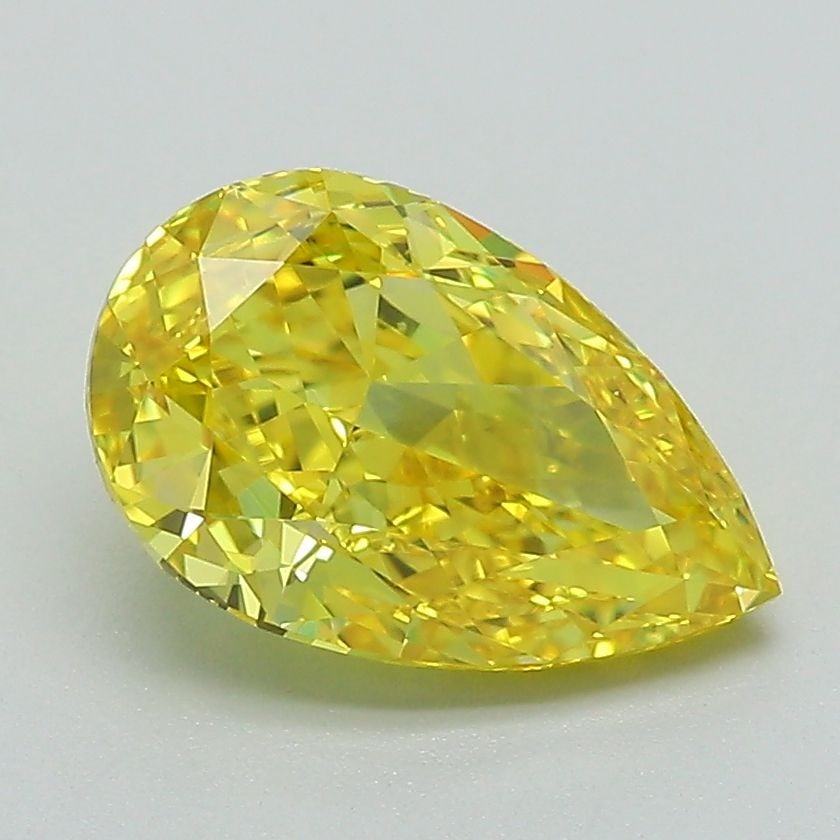 Loose Diamond - PEAR 2.08ct Fancy Vivid Yellow VS1: Loose Diamond - PEAR 2.08ct Fancy Vivid Yellow VS1 Source: This is a real non-mined Diamond that has been grown in a lab Shape: PEAR Carats: 2.08 Color: Fancy Vivid Yellow Certification: IGI Video: