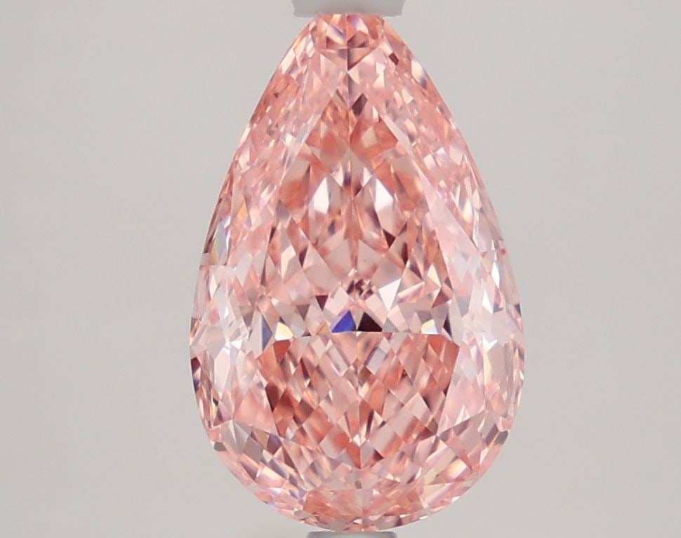 Loose Diamond - PEAR 2.56ct Fancy Vivid Pink VVS2: Loose Diamond - PEAR 2.56ct Fancy Vivid Pink VVS2 Source: This is a real non-mined Diamond that has been grown in a lab Shape: PEAR Carats: 2.56 Color: Fancy Vivid Pink Certification: IGI Video: