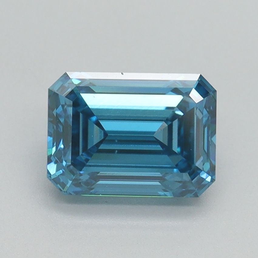 Loose Diamond - EMERALD 1.51ct Fancy Vivid Blue VS2: Loose Diamond - EMERALD 1.51ct Fancy Vivid Blue VS2 Source: This is a real non-mined Diamond that has been grown in a lab Shape: EMERALD Carats: 1.51 Color: Fancy Vivid Blue Certification: IGI Video: