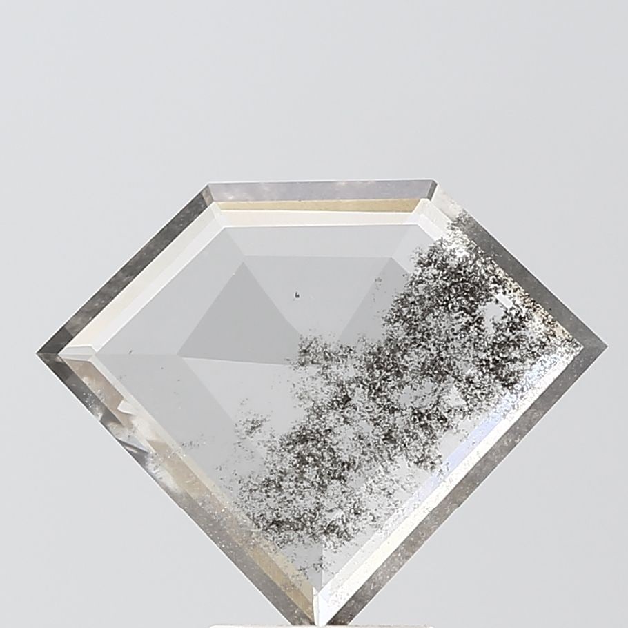 Loose Diamond - SHIELD 2.16ct Salt and Pepper I2: Loose Diamond - SHIELD 2.16ct Salt and Pepper I2 Source: This is a real non-mined Diamond that has been grown in a lab Shape: SHIELD Carats: 2.16 Color: Salt and Pepper Certification: NONE Video: