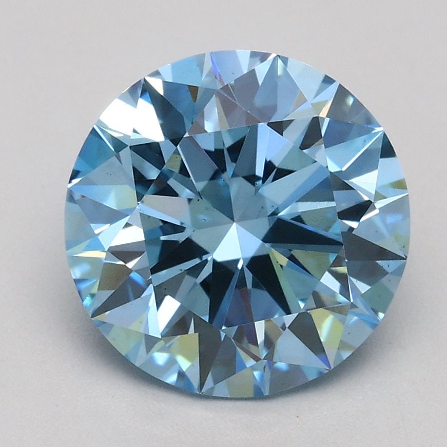 Loose Diamond - ROUND 2.0ct Fancy Blue VS2: Loose Diamond - ROUND 2.0ct Fancy Blue VS2 Source: This is a real non-mined Diamond that has been grown in a lab Shape: ROUND Carats: 2.0 Color: Fancy Blue Certification: IGI Video:
