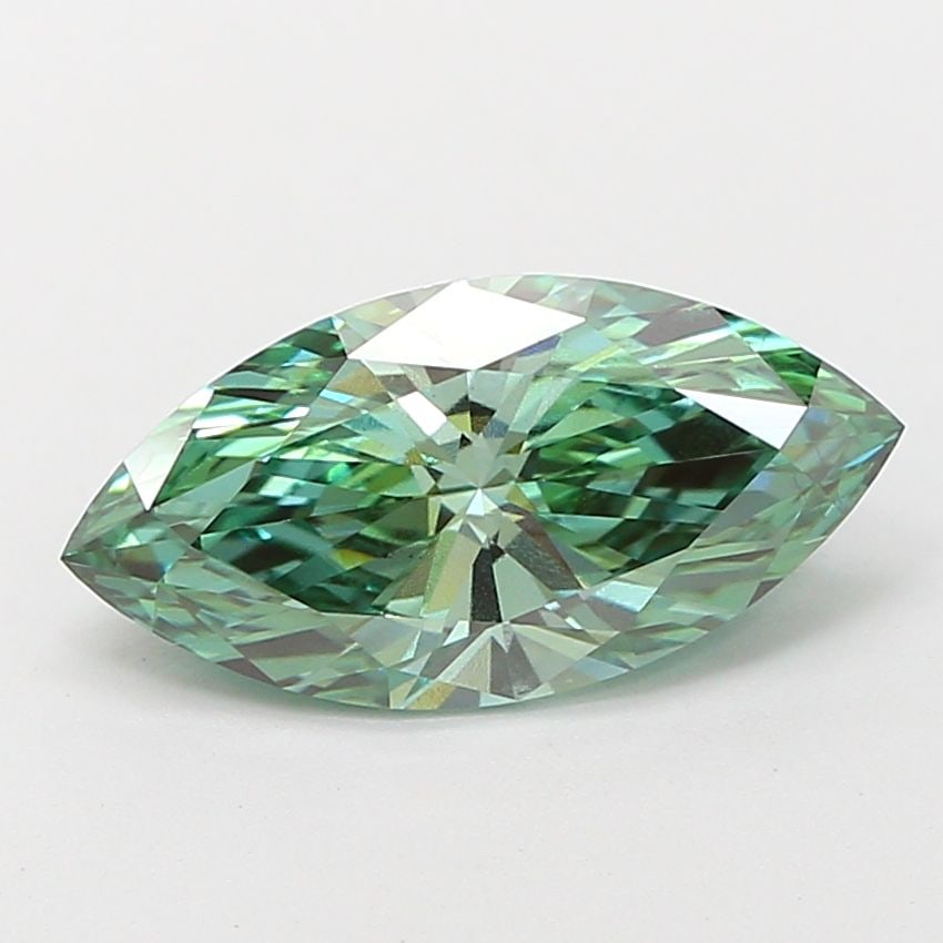 Loose Diamond - MARQUISE 2.01ct Fancy Vivid Green VS2: Loose Diamond - MARQUISE 2.01ct Fancy Vivid Green VS2 Source: This is a real non-mined Diamond that has been grown in a lab Shape: MARQUISE Carats: 2.01 Color: Fancy Vivid Green Certification: IGI Vid