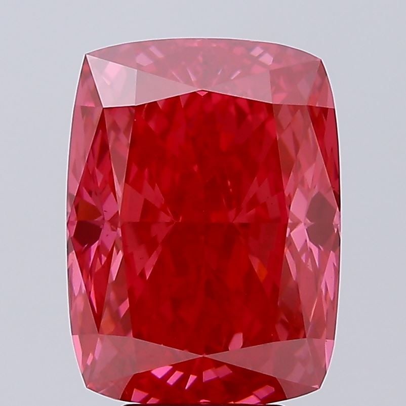 Loose Diamond - CUSHION MODIFIED 7.04ct Fancy Vivid Red VS1: Loose Diamond - CUSHION MODIFIED 7.04ct Fancy Vivid Red VS1 Source: This is a real non-mined Diamond that has been grown in a lab Shape: CUSHION MODIFIED Carats: 7.04 Color: Fancy Vivid Red Certificat
