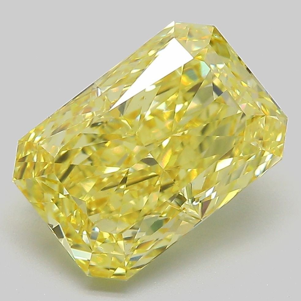 Loose Diamond - RADIANT 5.0ct Fancy Intense Yellow VS1: Loose Diamond - RADIANT 5.0ct Fancy Intense Yellow VS1 Source: This is a real non-mined Diamond that has been grown in a lab Shape: RADIANT Carats: 5.0 Color: Fancy Intense Yellow Certification: IGI V