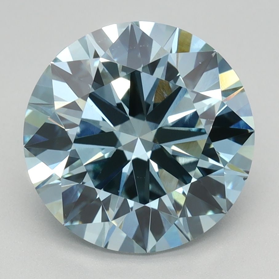 Ideal Loose Diamond - ROUND 2.76ct Fancy Vivid Blue VS1: Ideal Loose Diamond - ROUND 2.76ct Fancy Vivid Blue VS1 Source: This is a real non-mined Diamond that has been grown in a lab Shape: ROUND Carats: 2.76 Color: Fancy Vivid Blue Certification: IGI Video