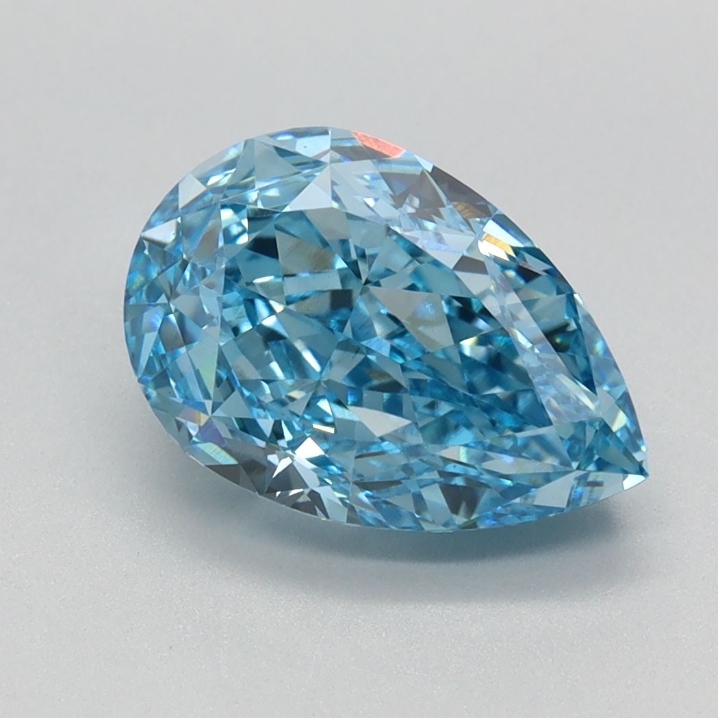Loose Diamond - PEAR 2.58ct Fancy Vivid Blue VS1: Loose Diamond - PEAR 2.58ct Fancy Vivid Blue VS1 Source: This is a real non-mined Diamond that has been grown in a lab Shape: PEAR Carats: 2.58 Color: Fancy Vivid Blue Certification: IGI Video: