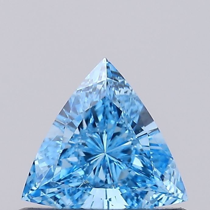 Loose Diamond - TRIANGULAR 0.26ct Fancy Vivid Blue VVS2: Loose Diamond - TRIANGULAR 0.26ct Fancy Vivid Blue VVS2 Source: This is a real non-mined Diamond that has been grown in a lab Shape: TRIANGULAR Carats: 0.26 Color: Fancy Vivid Blue Certification: NONE