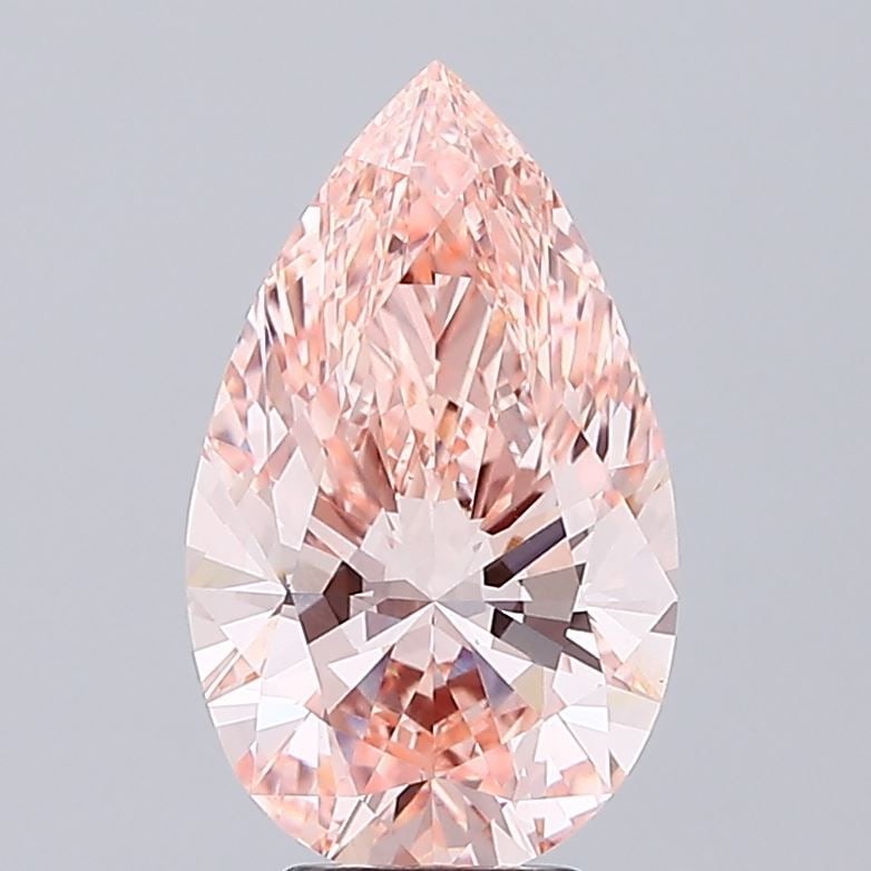 Loose Diamond - PEAR 5.08ct Fancy Intense Orangey Pink VVS2: Loose Diamond - PEAR 5.08ct Fancy Intense Orangey Pink VVS2 Source: This is a real non-mined Diamond that has been grown in a lab Shape: PEAR Carats: 5.08 Color: Fancy Intense Orangey Pink Certificati