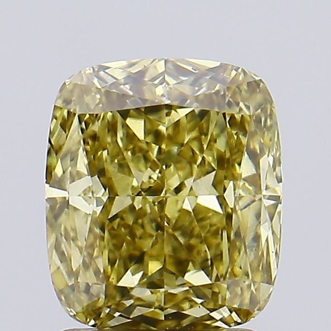 Loose Diamond - CUSHION MODIFIED 1.51ct Fancy Intense Gray Yellow VS2: Loose Diamond - CUSHION MODIFIED 1.51ct Fancy Intense Gray Yellow VS2 Source: This is a real non-mined Diamond that has been grown in a lab Shape: CUSHION MODIFIED Carats: 1.51 Color: Fancy Intense Gr