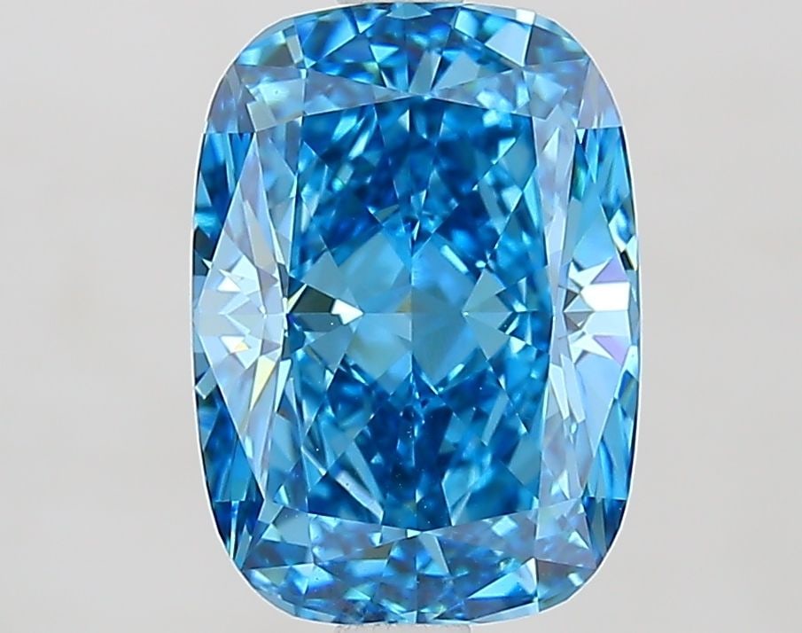 Loose Diamond - CUSHION MODIFIED 2.58ct Fancy Vivid Blue VVS2: Loose Diamond - CUSHION MODIFIED 2.58ct Fancy Vivid Blue VVS2 Source: This is a real non-mined Diamond that has been grown in a lab Shape: CUSHION MODIFIED Carats: 2.58 Color: Fancy Vivid Blue Certifi
