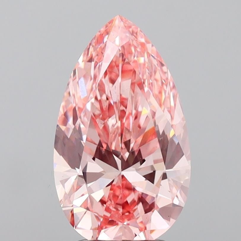 Loose Diamond - PEAR 3.11ct Fancy Vivid Pink VS1: Loose Diamond - PEAR 3.11ct Fancy Vivid Pink VS1 Source: This is a real non-mined Diamond that has been grown in a lab Shape: PEAR Carats: 3.11 Color: Fancy Vivid Pink Certification: IGI Video: