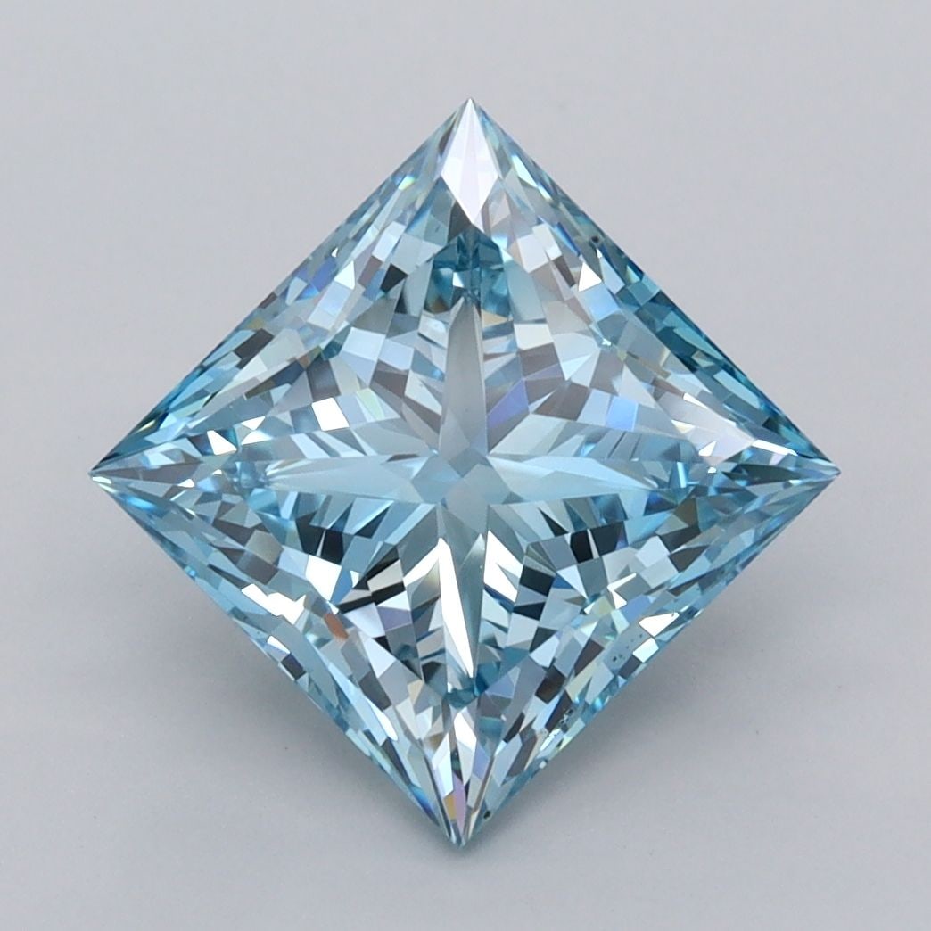 Loose Diamond - PRINCESS 3.51ct Fancy Vivid Blue VVS2: Loose Diamond - PRINCESS 3.51ct Fancy Vivid Blue VVS2 Source: This is a real non-mined Diamond that has been grown in a lab Shape: PRINCESS Carats: 3.51 Color: Fancy Vivid Blue Certification: IGI Vide