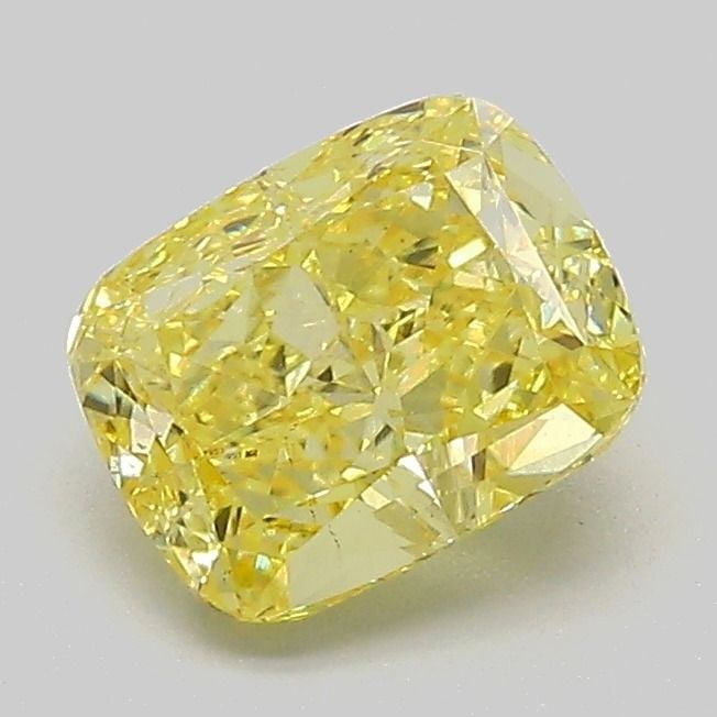 Loose Diamond - CUSHION MODIFIED 1.29ct Fancy Intense Yellow VS1: Loose Diamond - CUSHION MODIFIED 1.29ct Fancy Intense Yellow VS1 Source: This is a real non-mined Diamond that has been grown in a lab Shape: CUSHION MODIFIED Carats: 1.29 Color: Fancy Intense Yellow 