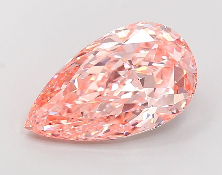 Loose Diamond - PEAR 6.43ct Fancy Vivid Pink VVS2: Loose Diamond - PEAR 6.43ct Fancy Vivid Pink VVS2 Source: This is a real non-mined Diamond that has been grown in a lab Shape: PEAR Carats: 6.43 Color: Fancy Vivid Pink Certification: IGI Video: