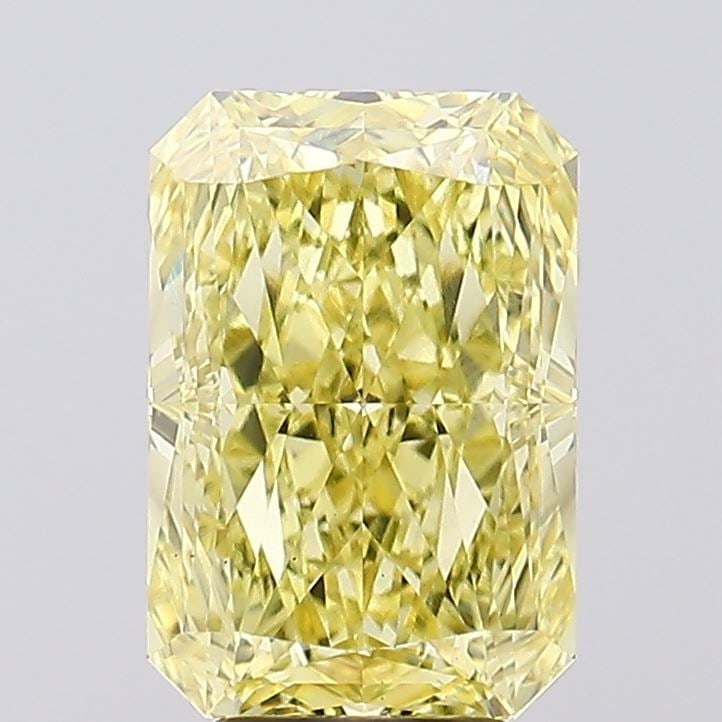Loose Diamond - RADIANT 5.17ct Fancy Vivid Yellow VS2: Loose Diamond - RADIANT 5.17ct Fancy Vivid Yellow VS2 Source: This is a real non-mined Diamond that has been grown in a lab Shape: RADIANT Carats: 5.17 Color: Fancy Vivid Yellow Certification: IGI Vid