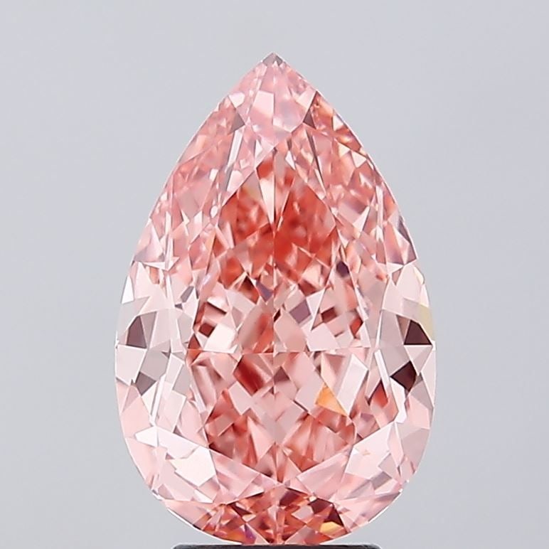 Loose Diamond - PEAR 5.19ct Fancy Vivid Pink VVS2: Loose Diamond - PEAR 5.19ct Fancy Vivid Pink VVS2 Source: This is a real non-mined Diamond that has been grown in a lab Shape: PEAR Carats: 5.19 Color: Fancy Vivid Pink Certification: IGI Video: