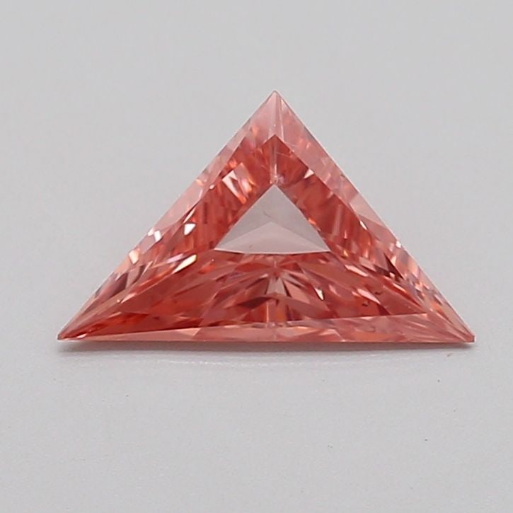 Loose Diamond - TRILLIANT 0.61ct Fancy Intense Orangey Pink SI2: Loose Diamond - TRILLIANT 0.61ct Fancy Intense Orangey Pink SI2 Source: This is a real non-mined Diamond that has been grown in a lab Shape: TRILLIANT Carats: 0.61 Color: Fancy Intense Orangey Pink Ce