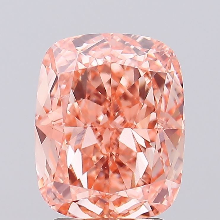 Loose Diamond - CUSHION MODIFIED 3.01ct Fancy Intense Orangey Pink VS2: Loose Diamond - CUSHION MODIFIED 3.01ct Fancy Intense Orangey Pink VS2 Source: This is a real non-mined Diamond that has been grown in a lab Shape: CUSHION MODIFIED Carats: 3.01 Color: Fancy Intense O