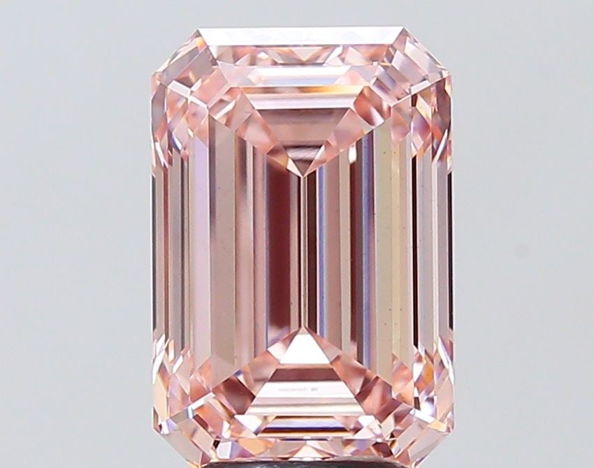 Loose Diamond - EMERALD 5.06ct Fancy Intense Brownish Pink VS2: Loose Diamond - EMERALD 5.06ct Fancy Intense Brownish Pink VS2 Source: This is a real non-mined Diamond that has been grown in a lab Shape: EMERALD Carats: 5.06 Color: Fancy Intense Brownish Pink Cert