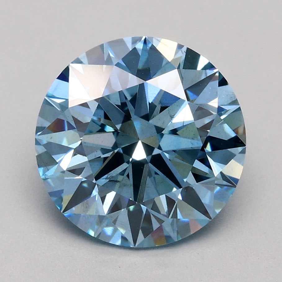 Ideal Loose Diamond - ROUND 2.06ct Fancy Intense Blue SI1: Ideal Loose Diamond - ROUND 2.06ct Fancy Intense Blue SI1 Source: This is a real non-mined Diamond that has been grown in a lab Shape: ROUND Carats: 2.06 Color: Fancy Intense Blue Certification: IGI V