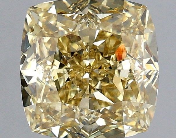 Loose Diamond - CUSHION MODIFIED 2.07ct Fancy Light Yellow VS2: Loose Diamond - CUSHION MODIFIED 2.07ct Fancy Light Yellow VS2 Source: This is a real non-mined Diamond that has been grown in a lab Shape: CUSHION MODIFIED Carats: 2.07 Color: Fancy Light Yellow Cert