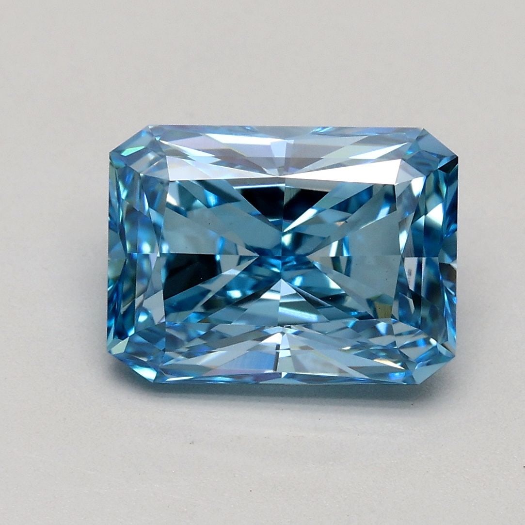 Loose Diamond - RADIANT 2.04ct Fancy Intense Blue VS1: Loose Diamond - RADIANT 2.04ct Fancy Intense Blue VS1 Source: This is a real non-mined Diamond that has been grown in a lab Shape: RADIANT Carats: 2.04 Color: Fancy Intense Blue Certification: IGI Vid